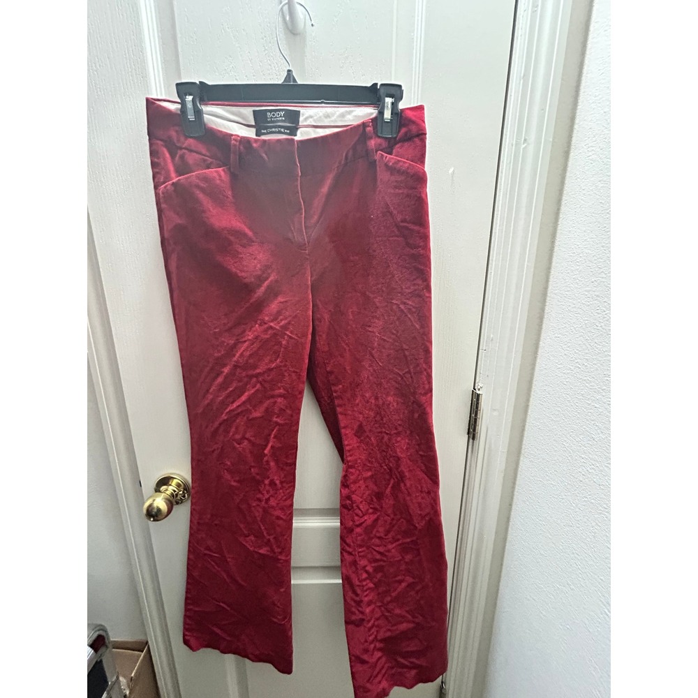 Vintage Body by Victoria Christie Fit Burgundy Velour Bootcut Pants Size 4 Y2K - Picture 1 of 5